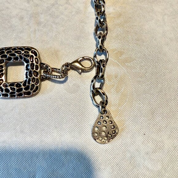 Women’s Vintage Silver Antiqued Metal Chain Belt - M/L - Picture 6 of 10
